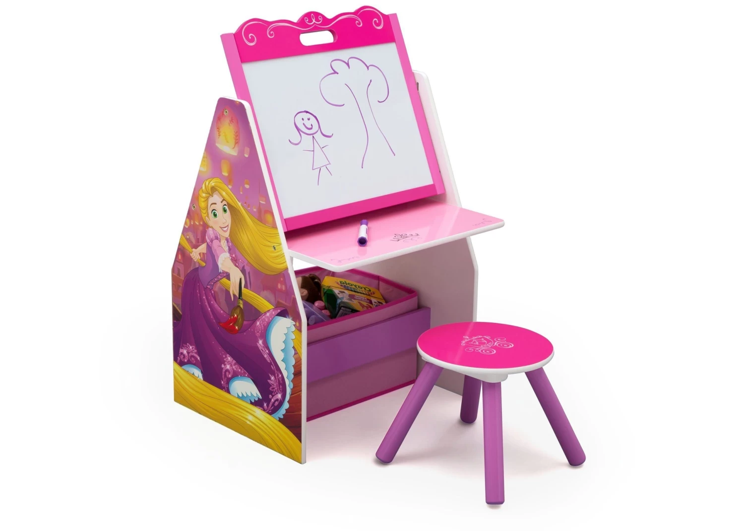 Delta Children Princess Activity Center - Easel Desk With Stool & Toy Organizer 3 Delta Children Princess Activity Center - Easel Desk With Stool & Toy Organizer - Image 3