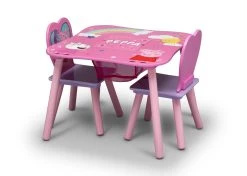 Delta Children Peppa Pig Table And Chair Set With Storage -Kid Household Items TT87435PG peppa pig tnc left tucked hi res