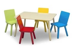 Delta Children Kids Table And Chair Set (4 Chairs Included) -Kid Household Items TT87452GN TNC Natural Primary right hi res 900x 76348de3 aefc 48c0 9dbf 2d5f5a17f895
