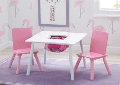 Delta Children Kids Table And Chair Set With Storage (2 Chairs Included) 16 Delta Children Kids Table And Chair Set With Storage (2 Chairs Included) -Kid Household Items TT89113GN storage table and chair set white pink hangtag high res