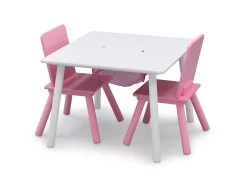 Delta Children Kids Table And Chair Set With Storage (2 Chairs Included) 18 Delta Children Kids Table And Chair Set With Storage (2 Chairs Included) -Kid Household Items TT89113GN storage table and chair set white pink left 03 high res