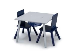 Delta Children Kids Table And Chair Set With Storage (2 Chairs Included) 13 Delta Children Kids Table And Chair Set With Storage (2 Chairs Included) -Kid Household Items TT89114GN storage table and chair set grey blue left 03 high res