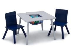 Delta Children Kids Table And Chair Set With Storage (2 Chairs Included) 12 Delta Children Kids Table And Chair Set With Storage (2 Chairs Included) -Kid Household Items TT89114GN storage table and chair set grey blue right 02 high res