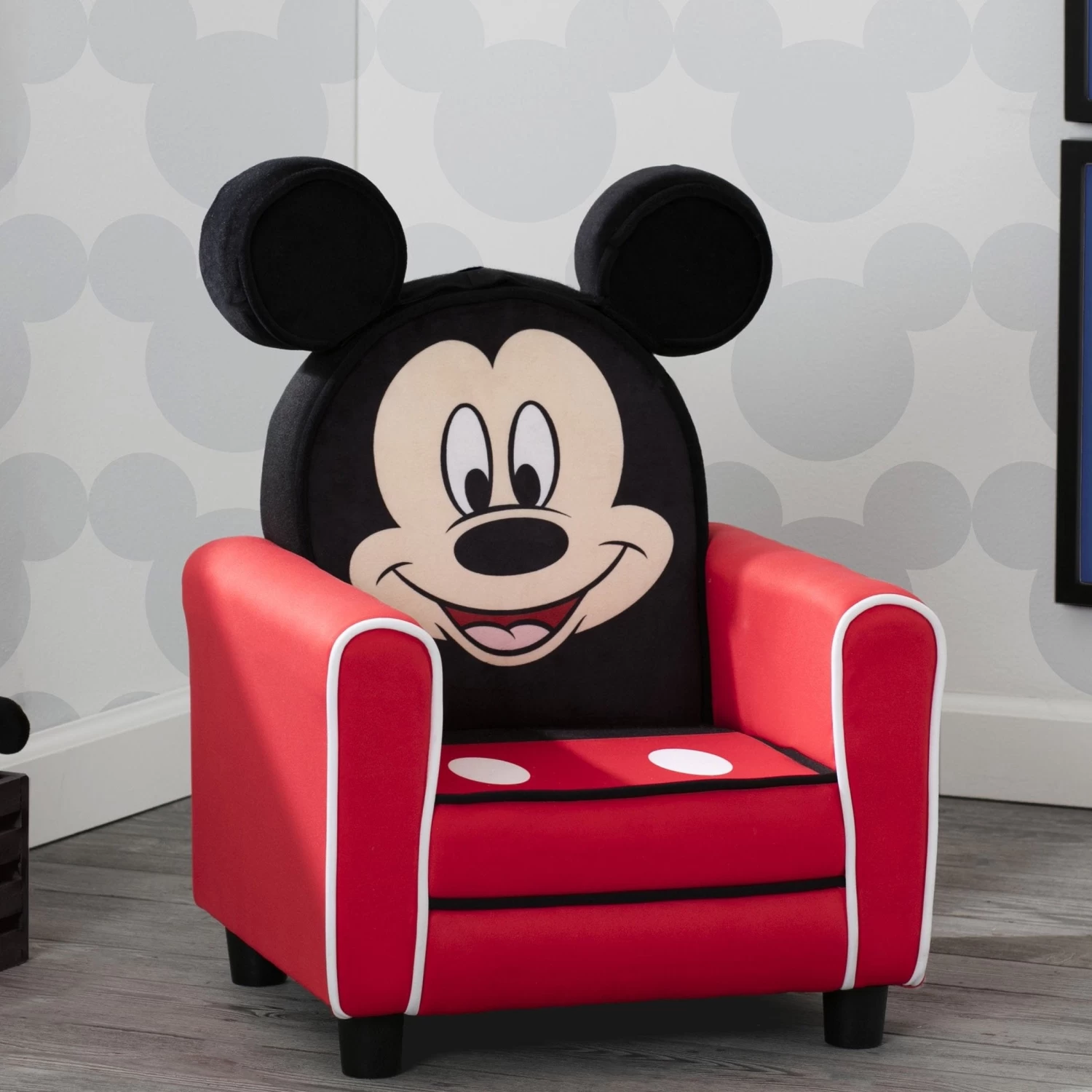 Delta Children Mickey Mouse Figural Upholstered Kids Chair 1 Delta Children Mickey Mouse Figural Upholstered Kids Chair