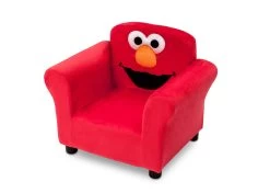 Delta Children Sesame Street Elmo Upholstered Chair -Kid Household Items UP85982SS sesame upholstered chair KD left hi res