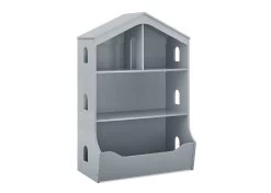 Delta Children Playhouse Bookcase With Toy Storage 18 Delta Children Playhouse Bookcase With Toy Storage -Kid Household Items W100180 026 House Bookcase Grey Silo 02