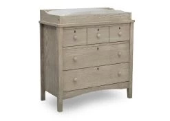 Delta Children Farmhouse 3 Drawer Dresser With Changing Top -Kid Household Items W112030 1340 Farmhouse 3drw dresser textured Limestone Silo 08