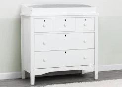 Delta Children Farmhouse 3 Drawer Dresser With Changing Top -Kid Household Items W112030 1349 Farmhouse 3drw dresser with topper hangtag 5x7 reshoot