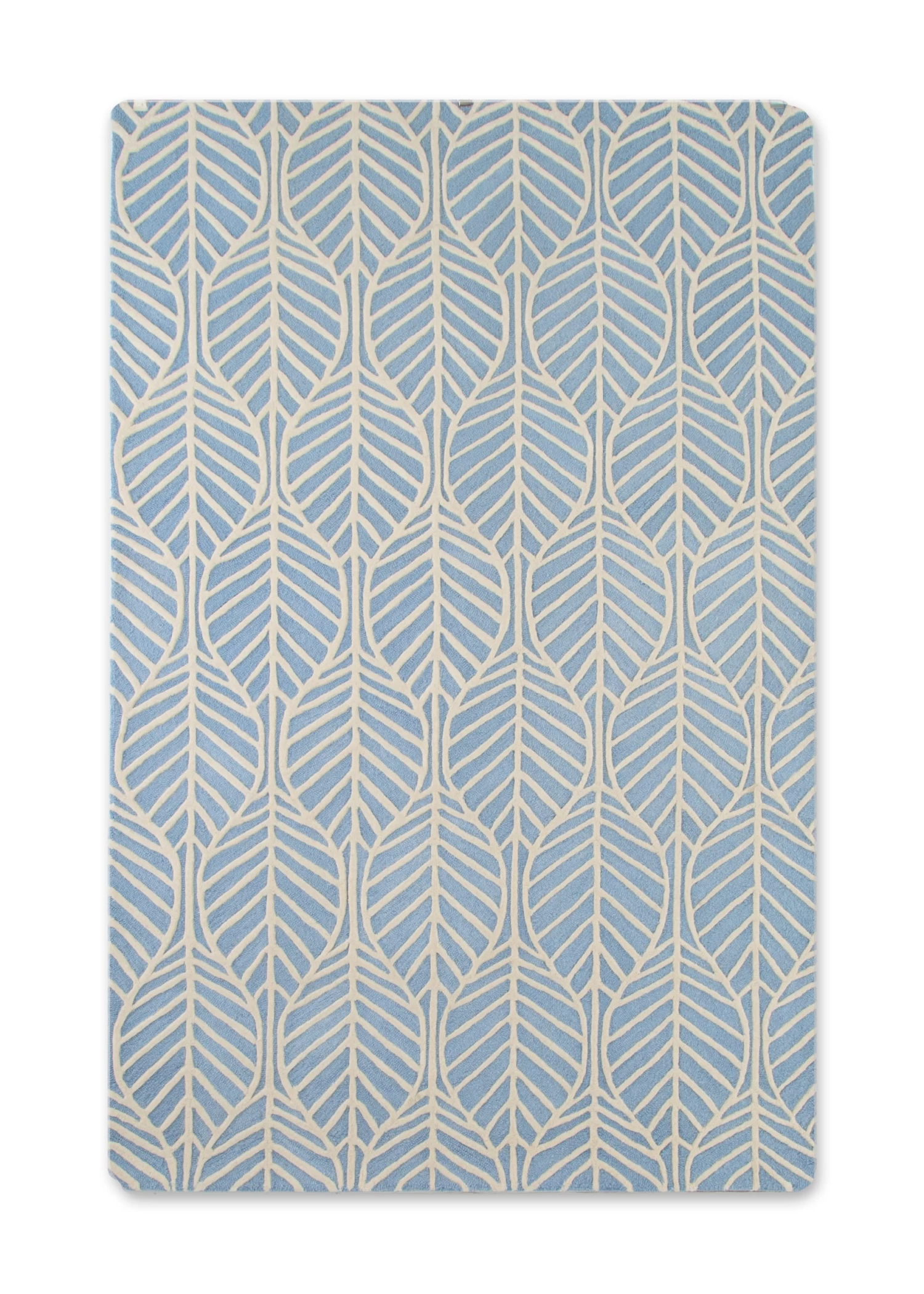 Delta Children Blue Palm Hand-Tufted 100% Wool Area Rug 5x8 3 Delta Children Blue Palm Hand-Tufted 100% Wool Area Rug 5x8 - Image 3