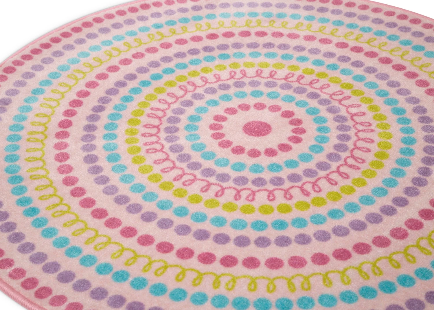 Delta Children Rainbow Dot Round Area Rug For Kids, 39-Inch 3 Delta Children Rainbow Dot Round Area Rug For Kids, 39-Inch - Image 3