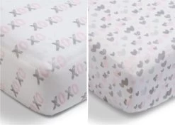Delta Children Hearts N Kisses Fitted Crib Sheets - 2 Pack -Kid Household Items fmgb64iselpr1mqplctv