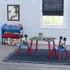 Delta Children Mickey Mouse 4-Piece Playroom Solution– Set Includes Table And 2 Chairs And 6-Bin Toy Organizer
