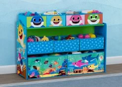 Delta Children Baby Shark Deluxe 9 Bin Design And Store Toy Organizer