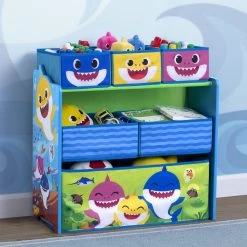 Delta Children Baby Shark Design & Store 6 Bin Toy Storage Organizer