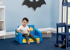Delta Children Batman Cozee Flip-Out Chair - 2-in-1 Convertible Chair To Lounger For Kids