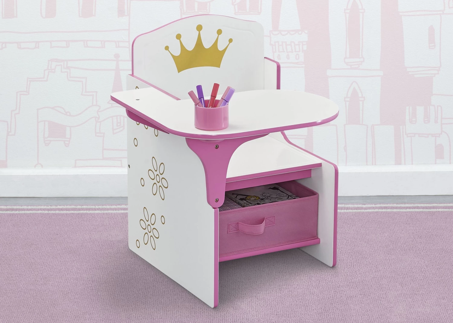 Delta Children Princess Crown Chair Desk With Storage Bin 1 Delta Children Princess Crown Chair Desk With Storage Bin