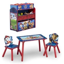 Delta Children Nick Jr. PAW Patrol 4-Piece Playroom Solution– Set Includes Table And 2 Chairs And 6-Bin Toy Organizer -Kid Household Items q8vm0fjbi0jsechhohev