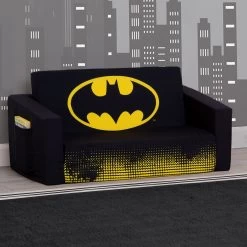 Delta Children Batman Cozee Flip-Out Sofa - 2-in-1 Convertible Sofa To Lounger For Kids -Kid Household Items rzi8py5gahukzu2lmuih