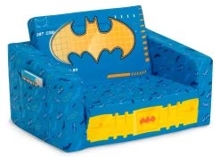 Delta Children Batman Cozee Flip-Out Chair - 2-in-1 Convertible Chair To Lounger For Kids -Kid Household Items s9w1shlzdjyrjvpcrdm0