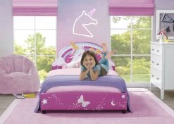 Delta Children Unicorn Upholstered Twin Bed