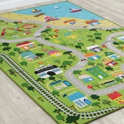 Delta Children Extra Large Road Map Activity Rug For Girls And Boys - 78-inch L X 54-inch W -Kid Household Items xymxrmov5j4qf88fcjz4