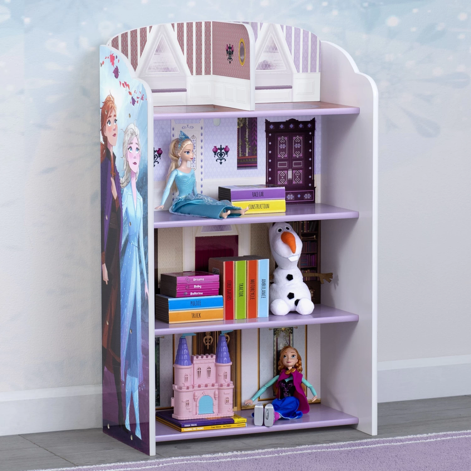 Delta Children Frozen II Wooden Playhouse 4-Shelf Bookcase 1 Delta Children Frozen II Wooden Playhouse 4-Shelf Bookcase