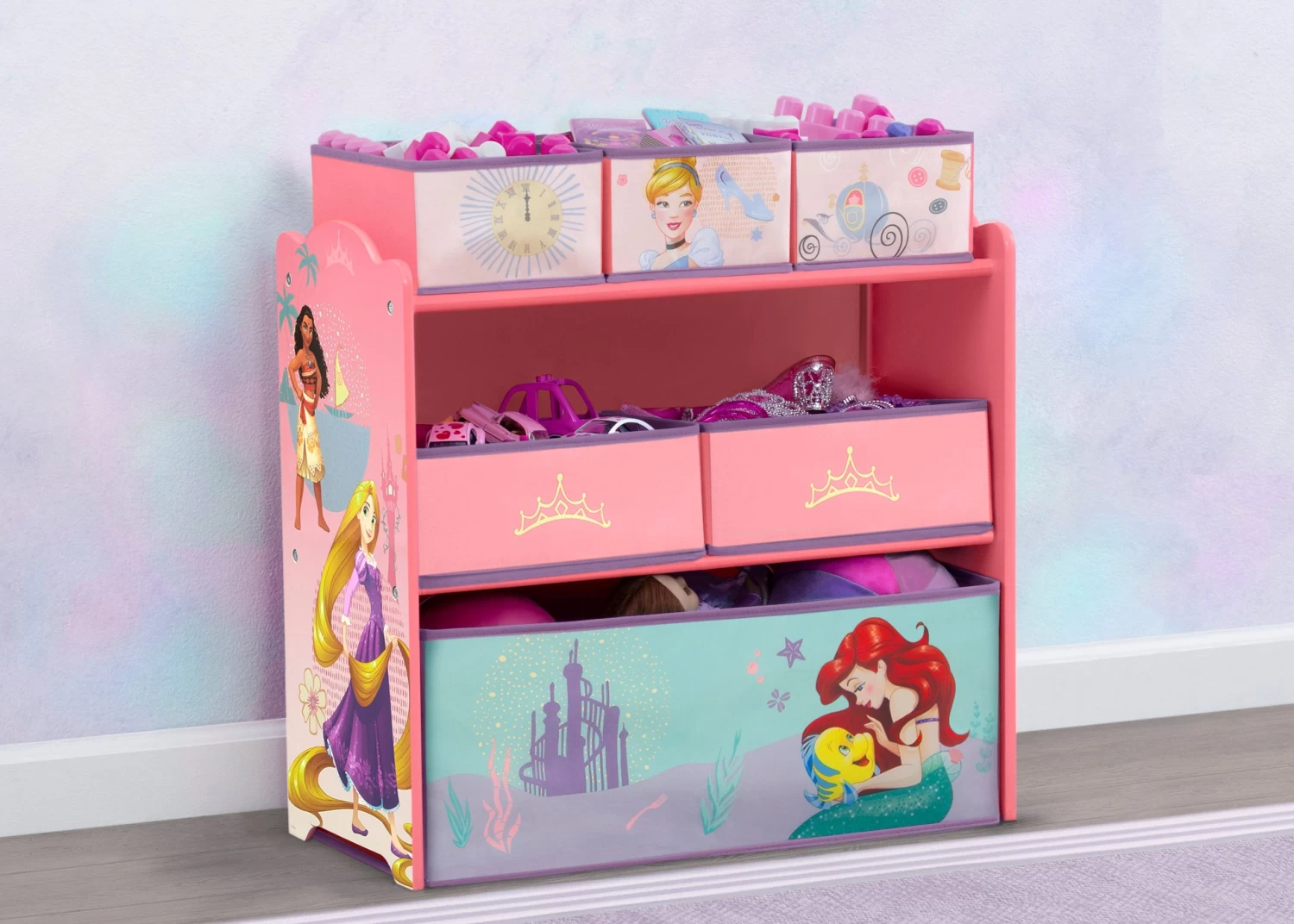 Delta Children Princess 6 Bin Design And Store Toy Organizer 1 Delta Children Princess 6 Bin Design And Store Toy Organizer