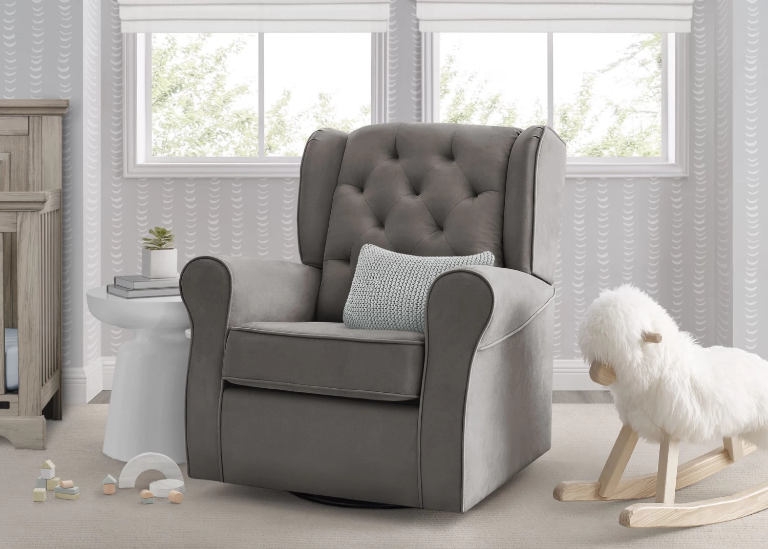 Delta Children Emerson Nursery Glider Swivel Rocker Chair 1 Delta Children Emerson Nursery Glider Swivel Rocker Chair